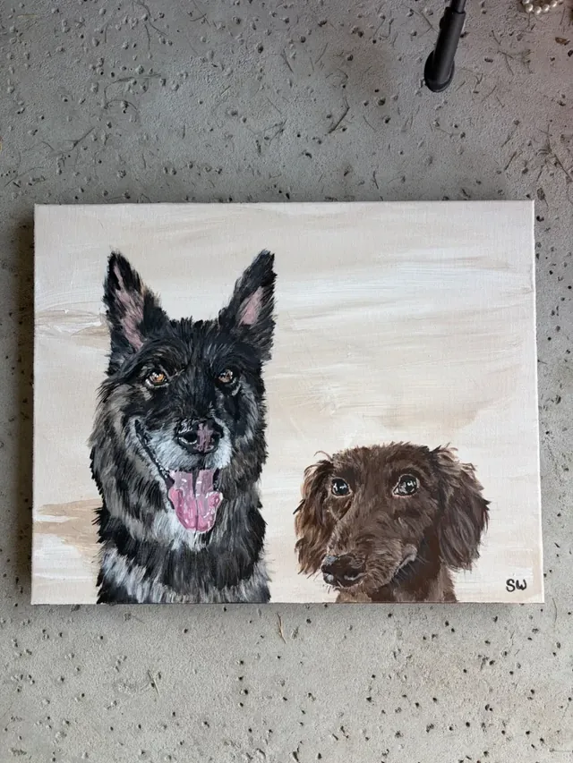 Pet portrait of two dogs