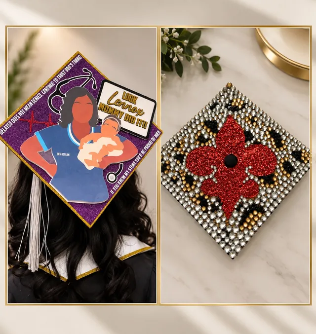 Custom decorated graduation caps