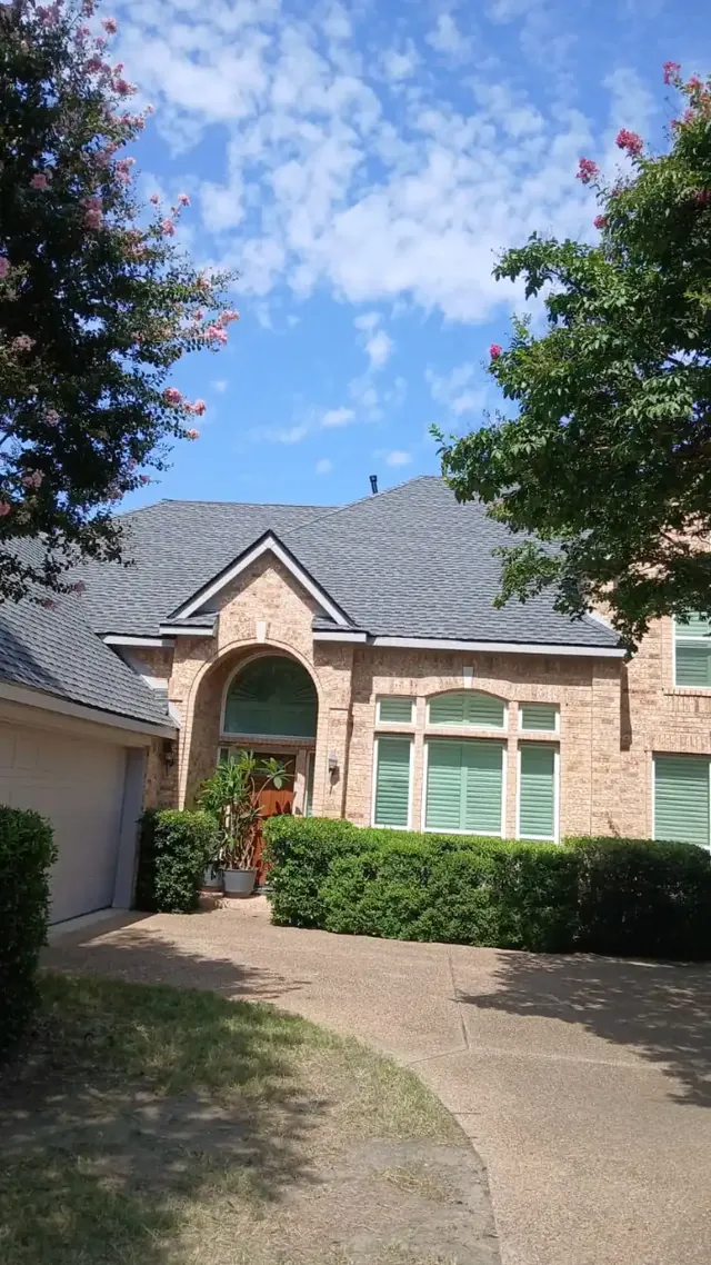Brick home with a new roof