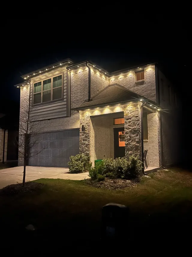 Home with warm white permanent lighting