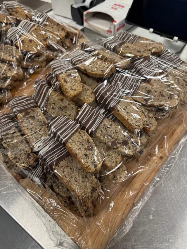 Chocolate-drizzled biscotti