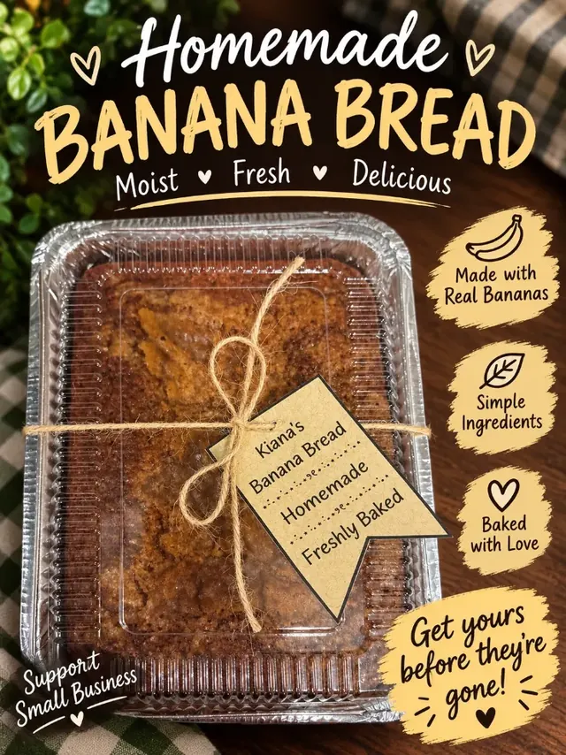 Homemade banana bread in a foil pan