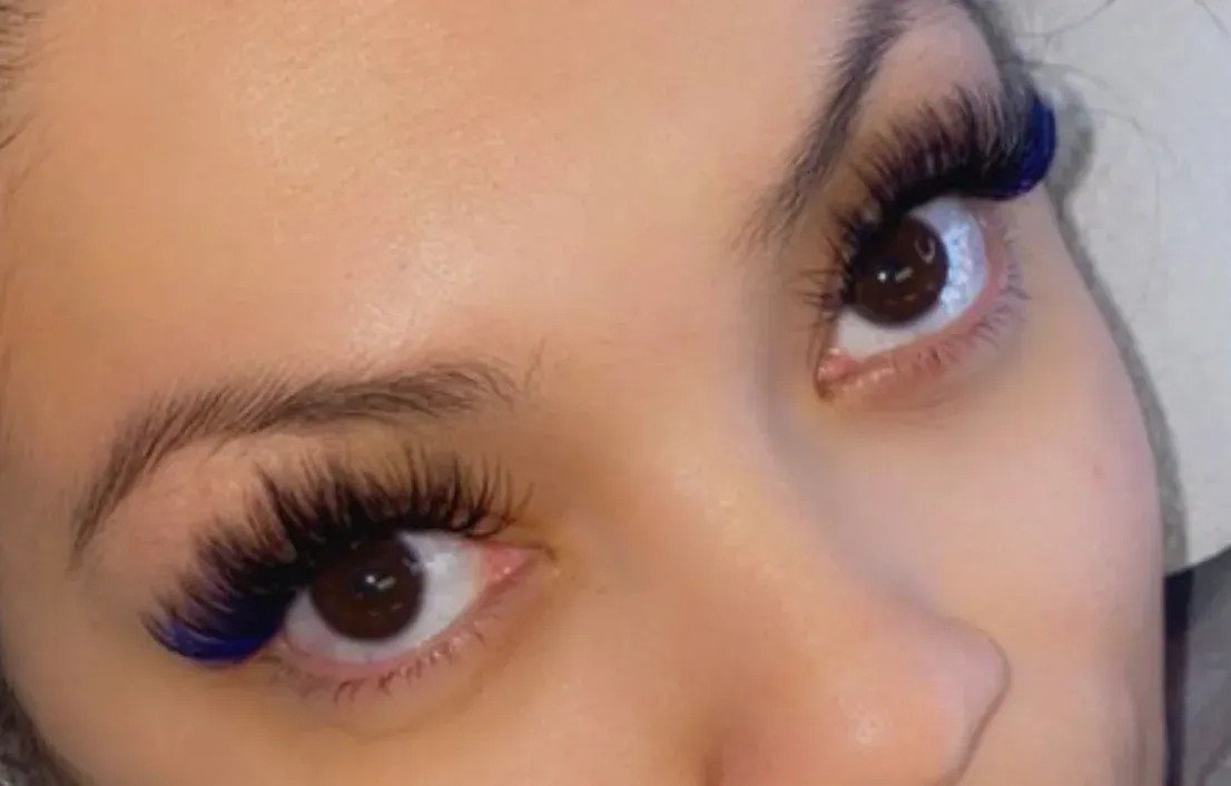 Lash extensions, close-up