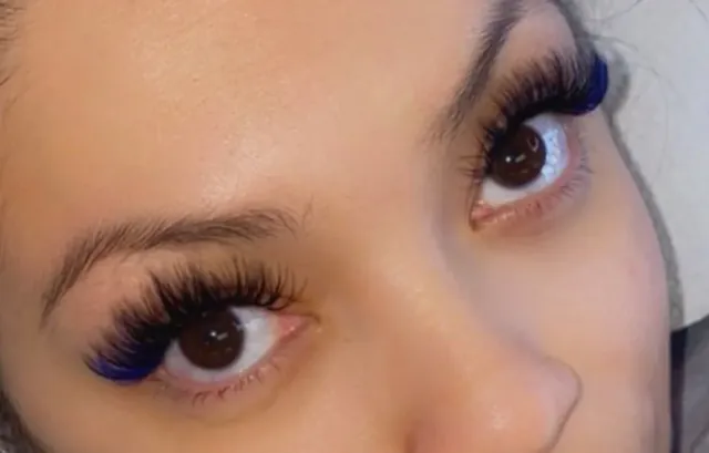 Lash extensions, close-up