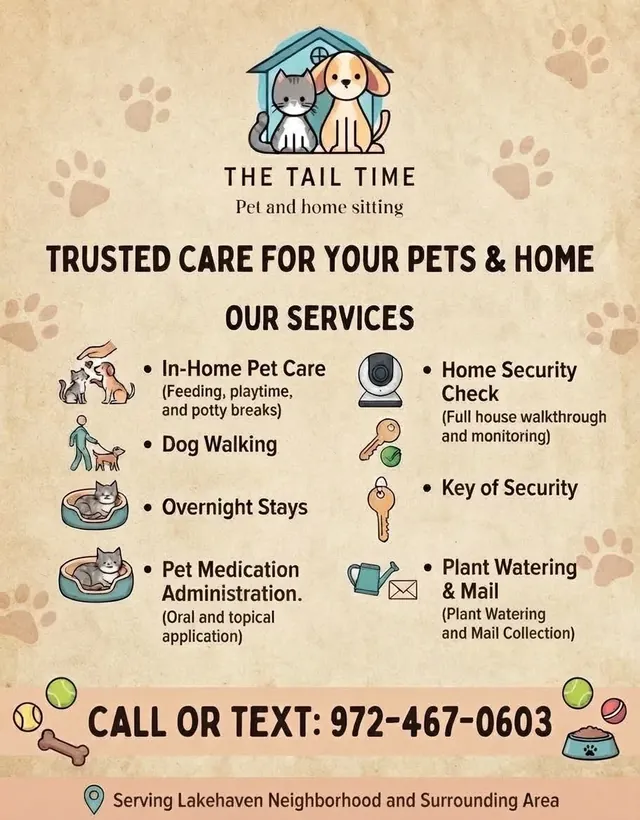 The Tail Time services flyer