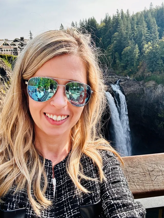 Jodi at a waterfall overlook